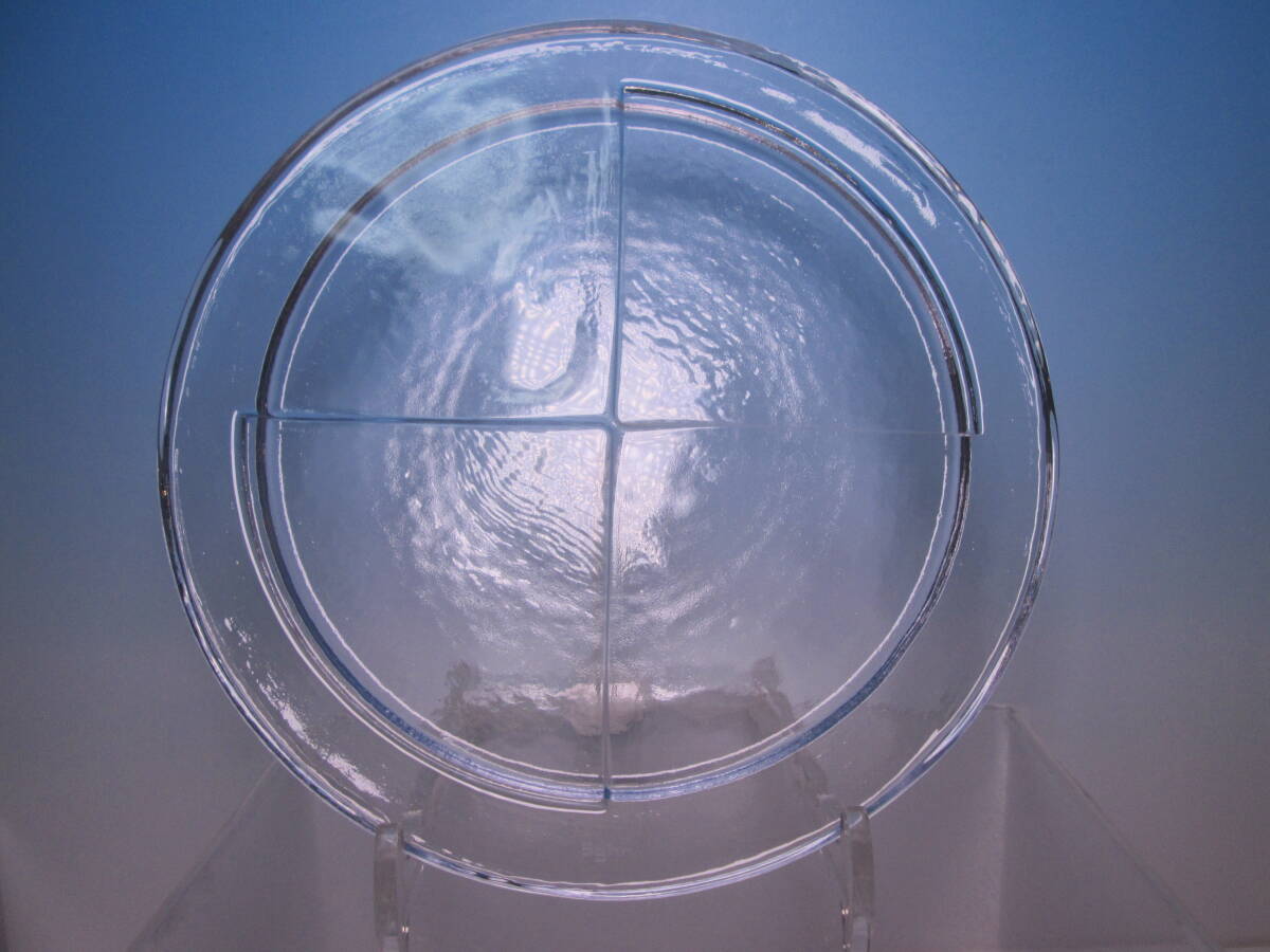 ☆お料理屋さんの器 お洒落な硝子 盛皿 21,8cm ガラス皿 フレンチ/茶懐石/割烹/日本料理拍卖