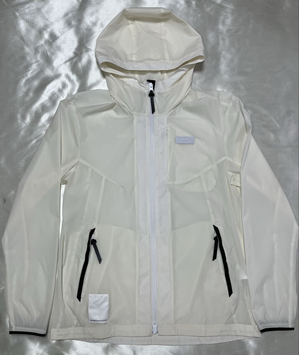 美品 PUMA GOLF プーマ ゴルフ 薄手 パーカー フーディー アウター ジャケット ウインドブレーカー アイボリー系 S拍卖