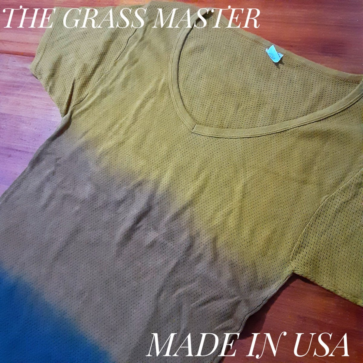 最値!希少デッドストック!USA製!ヴィンテージ!名作タイダイブリーチ染め!THE GRASS MASTER(ザ グラス マスター)サーマル 半袖 Tシャツ L拍卖