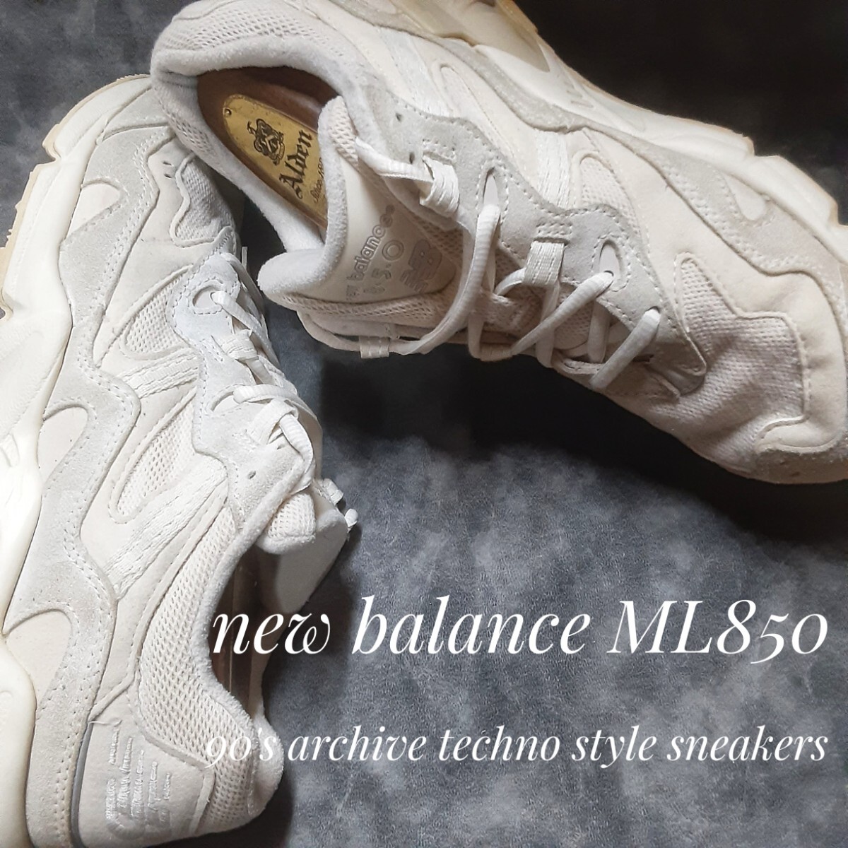 最値!生産終了!希少海外!クリームサンドカラー!90's復刻!アーカイブテクノスタイル!ニューバランス ML850 厚底 スニーカー!肌灰色白 27cm 拍卖