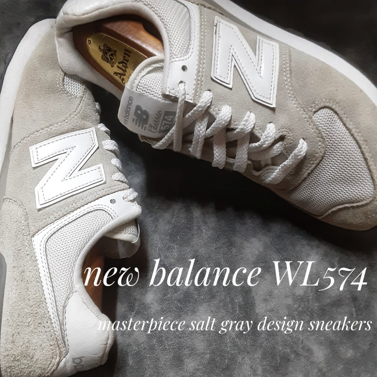 最値!生産終了!名作旧クラシックシリーズ!希少完売!ヘビーマテリアルスウェード!ニューバランス WL574 スニーカー!ソルトグレー!灰色 27cm拍卖