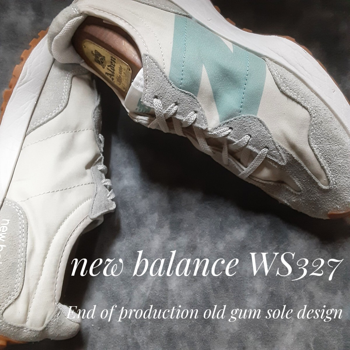 最値!生産終了!アドミラルカラー!オールドガムハイパーソール!ニューバランス WS327高級厚底 スニーカー!グレー×エメラルドグリーン 27.5拍卖