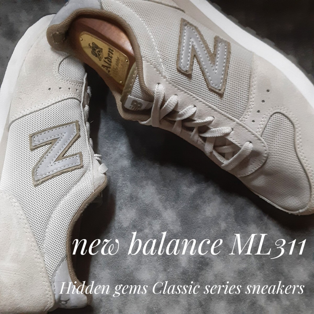 最値!定8712円!隠れた名作!クラシックシリーズ!ニューバランス ML311高級ヌバックレザー スニーカー!ネイティブサンドカラー!グレー 26cm拍卖