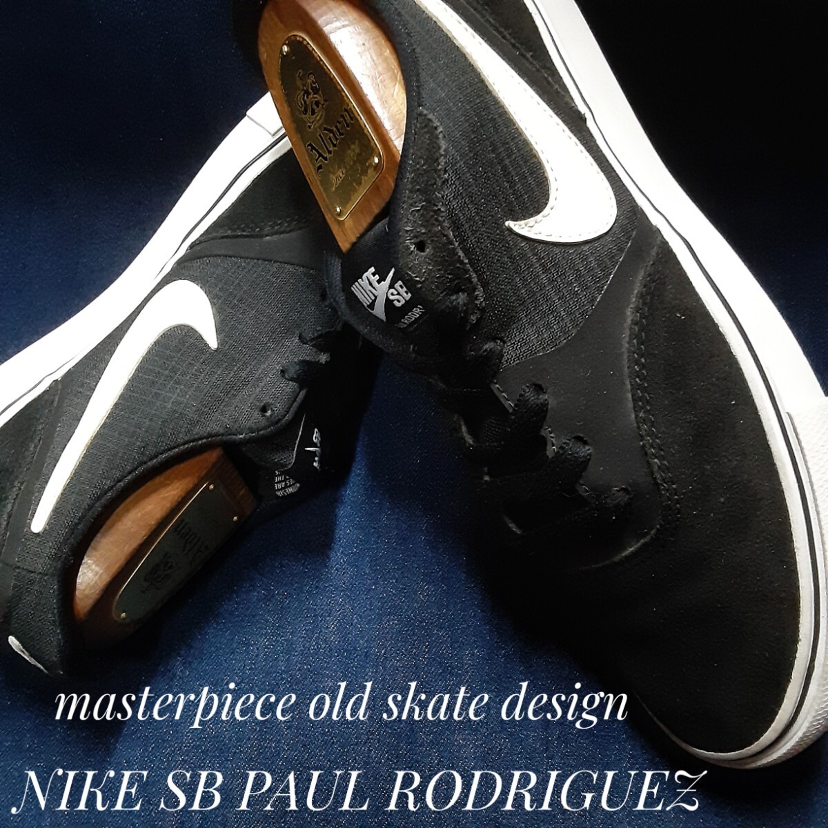 最値!名作シグネチャーモデル!オールドスケートオーセンティックデザイン!ナイキ SB ポールロドリゲス高級スニーカー!ブラック!黒白 27.5拍卖