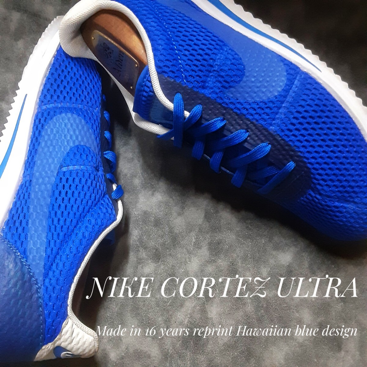 最値!良品!定11880円!希少16年製!復刻ハワイアンブルー!ナイキ コルテッツ ウルトラ高級スニーカー!コレクターズモデル!青白 27.5cm拍卖