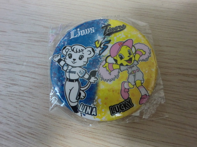 西武ライオンズ ライナ&ラッキー 缶バッジ 阪神タイガース拍卖