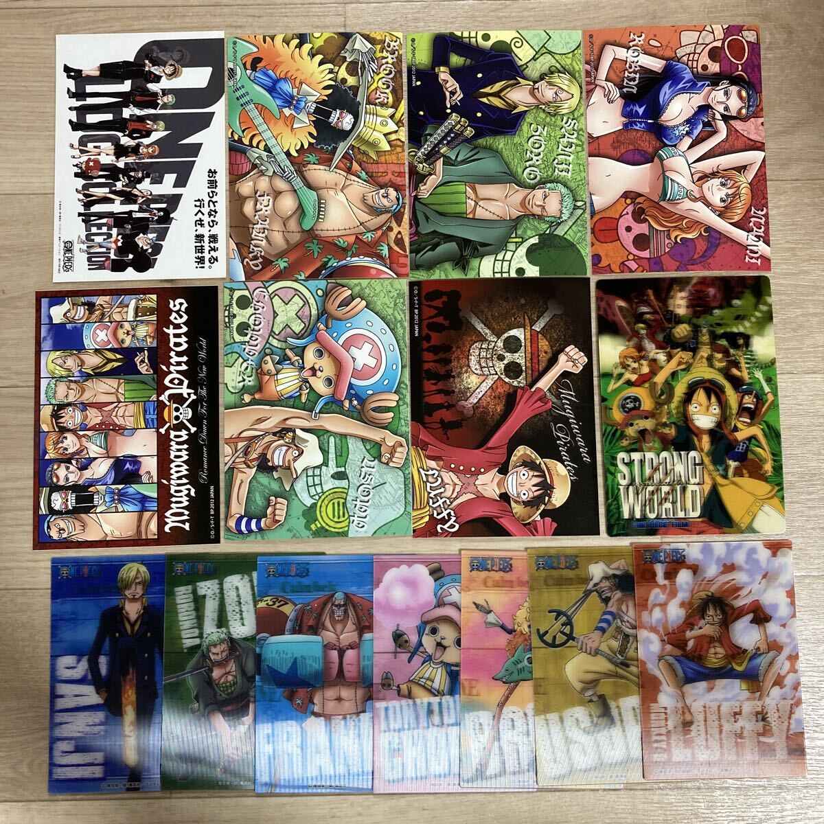 n6009 ワンピース 3Dステッカー 2012summer」7種類/シールステッカー 7種類/STRONG WORLD カード1枚 計15枚セット 拍卖
