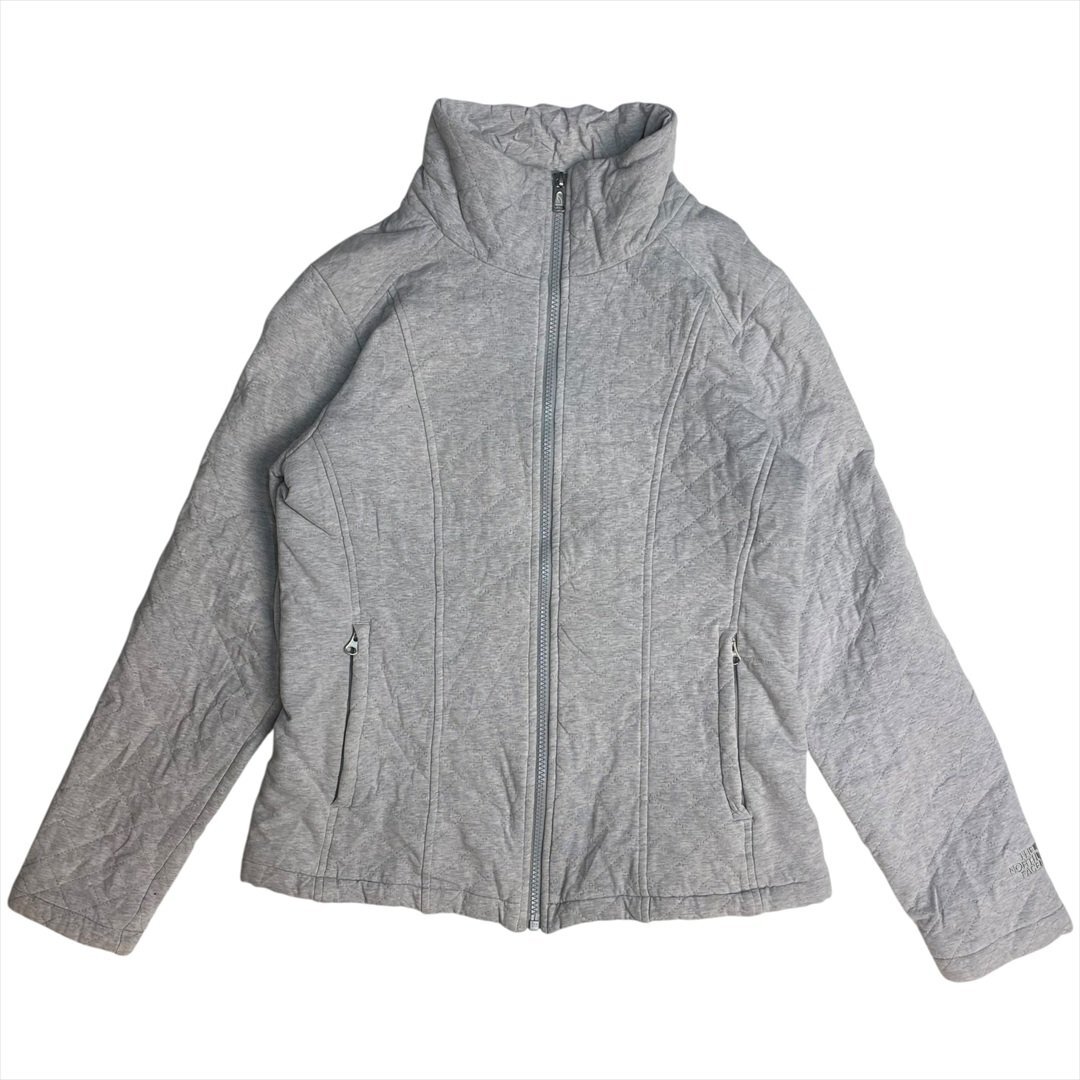Vintage THE NORTH FACE ザ ノースフェイス フルジップ キルティング スウェット ジャケット レディース M グレー 古着 ヴィンテージ拍卖