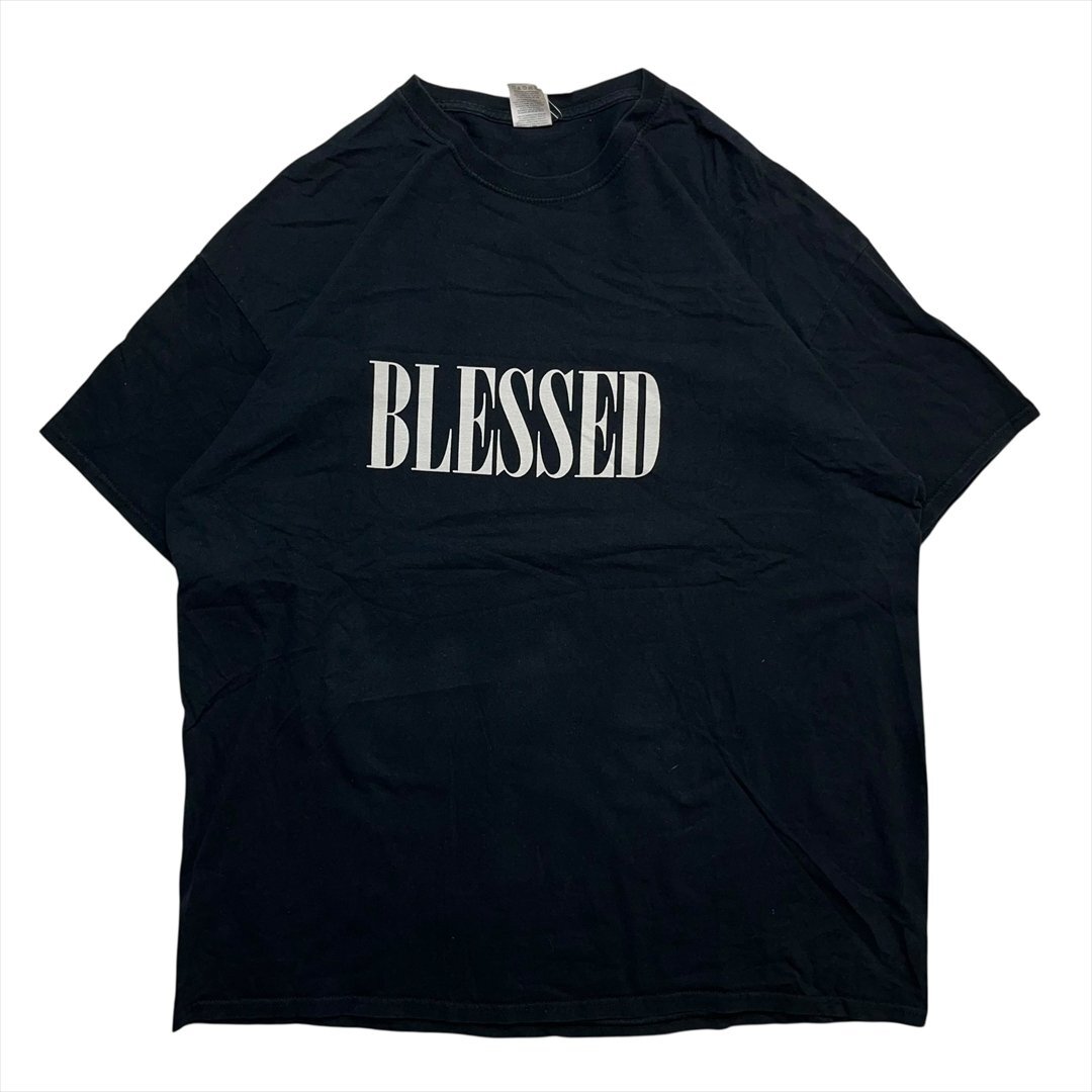 Vintage 90s-00s FRUIT OF THE LOOM フルーツオブザルーム BLESSED ロゴ Tシャツ 半袖 メンズ XXL ブラック 古着 ビンテージ ヴィンテージ拍卖