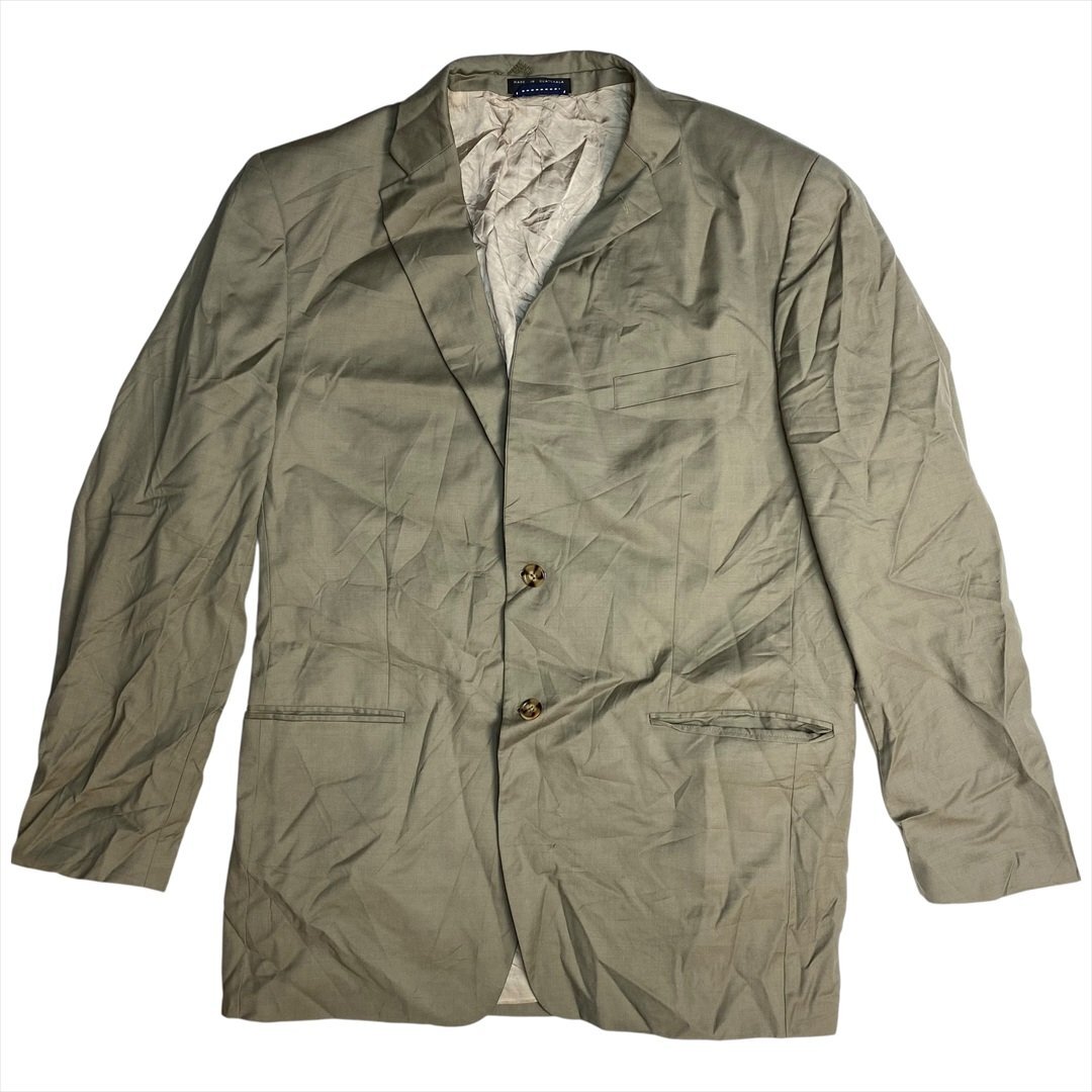 Vintage TOMMY HILFIGER トミーヒルフィガー テーラード ジャケット メンズ FREE カーキ 古着 2つボタン ビンテージ ヴィンテージ拍卖