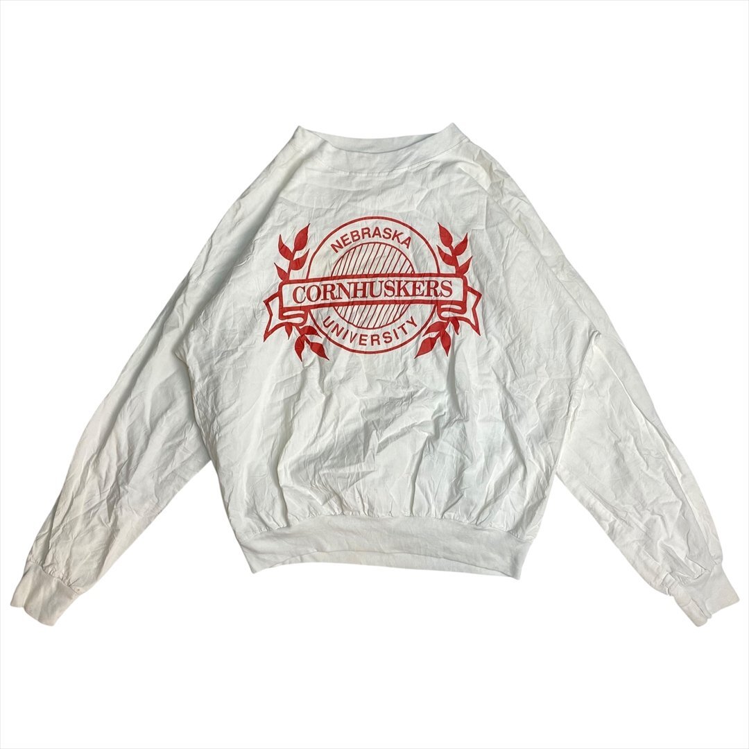 Vintage ネブラスカ コーンハスカーズ カレッジロゴ Tシャツ 長袖 メンズ FREE ホワイト 古着 ビンテージ ヴィンテージ拍卖
