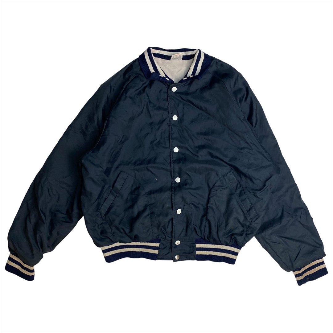 Vintage 90s ARISTO JAC ナイロン バーシティ ジャケット メンズ L ネイビー 古着 USA製 スタジャン スタジアム ジャンパー ヴィンテージ拍卖