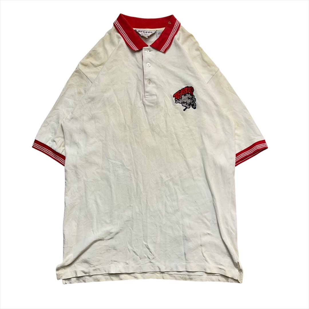 Vintage Nologo by Tonix THUNDER ロゴ 半袖 ポロシャツ メンズ L ホワイト 古着 ビンテージ ヴィンテージ拍卖