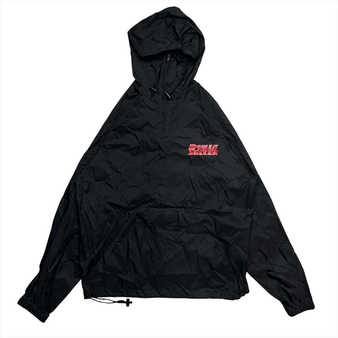 Vintage ULTRACLUB B'ville Soccer ロゴ ナイロン アノラック パーカー メンズ M ブラック 古着 ウィンド ウインド ブレーカー拍卖
