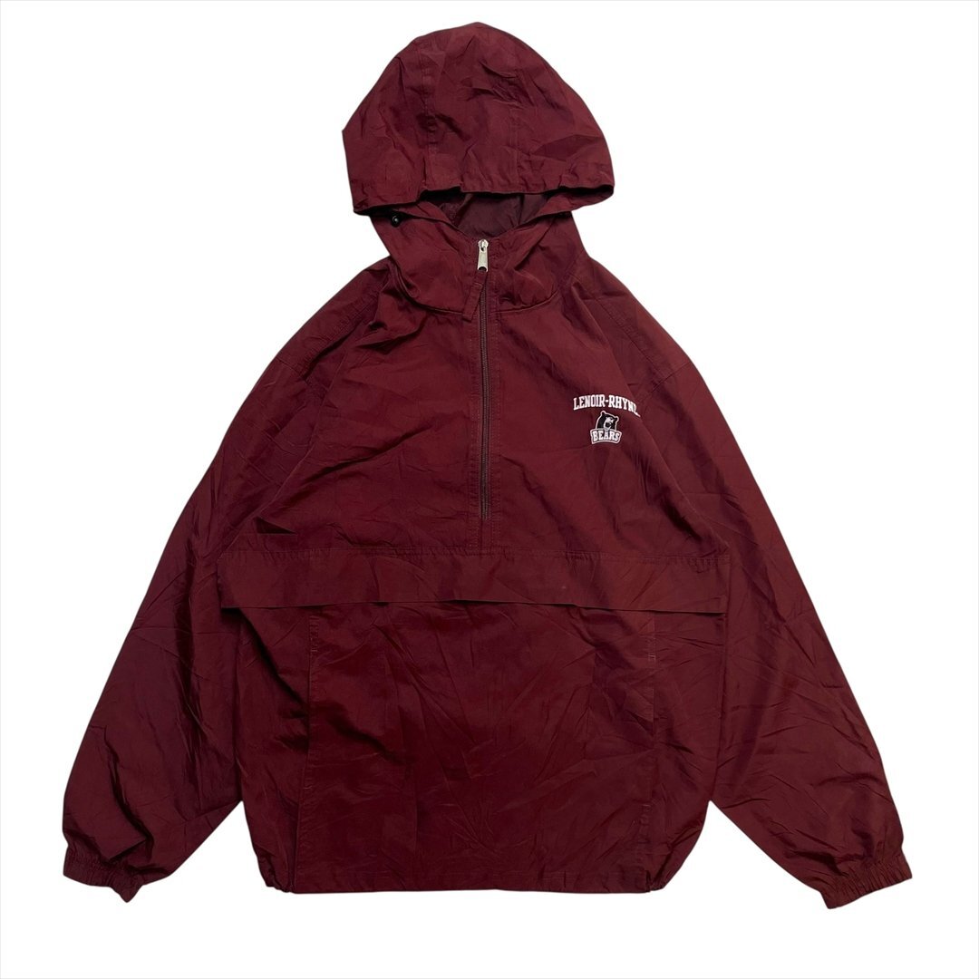 Vintage Champion チャンピオン LENOIR-RHYNE BEARS ロゴ アノラック パーカー メンズ S ワインレッド 古着 ウィンド ウインド ブレーカー拍卖