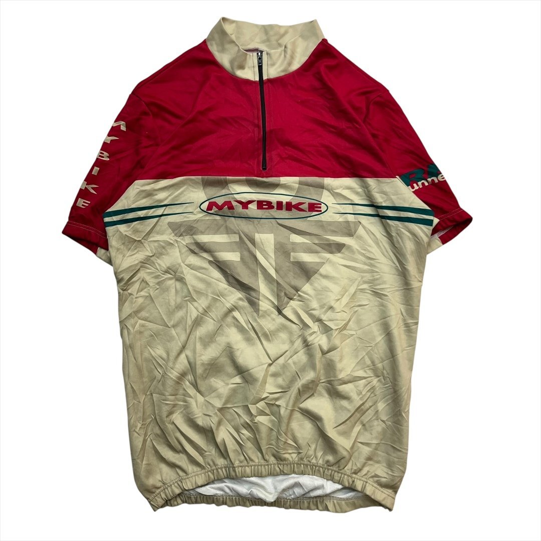 Vintage MY BIKE サイクル ジャージ メンズ FREE 柄 古着 4サイズ サイクリング シャツ ウェア ウエア ビンテージ ヴィンテージ拍卖