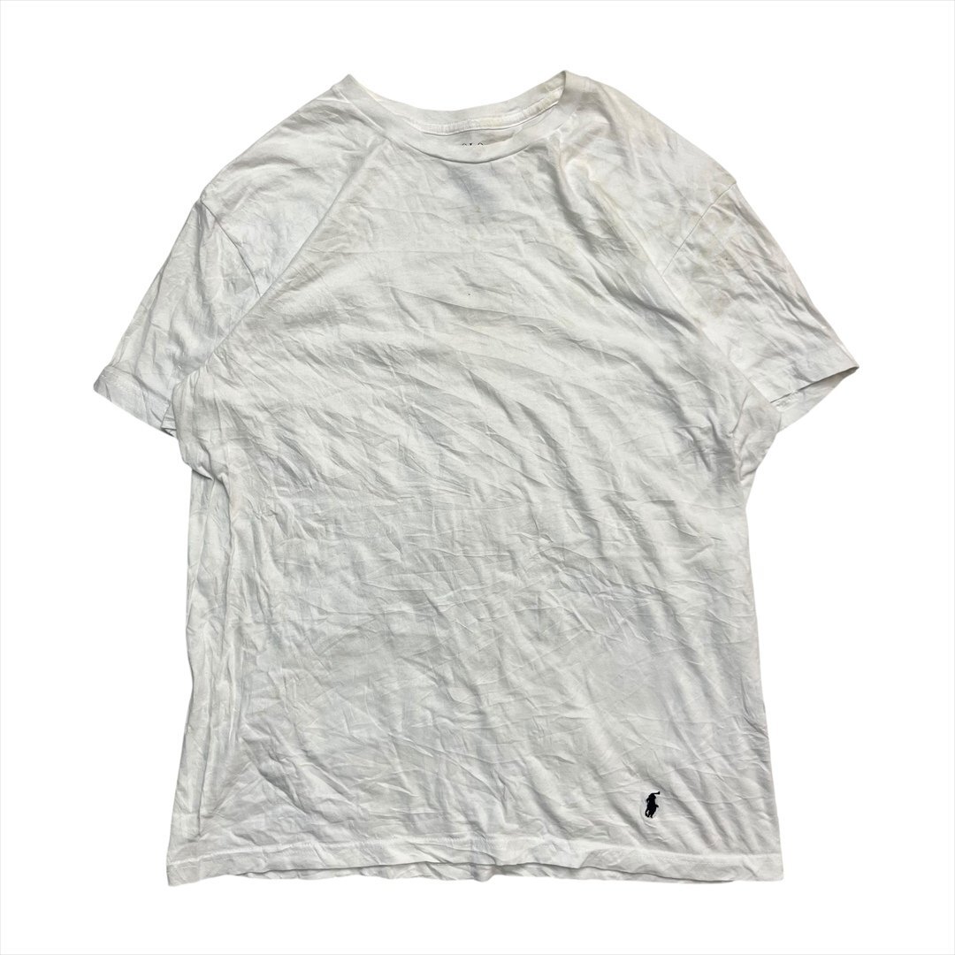 Vintage POLO Ralph Lauren ポロ ラルフローレン ワンポイント 刺繍 ロゴ Tシャツ 半袖 メンズ M ホワイト 古着 ビンテージ ヴィンテージ拍卖