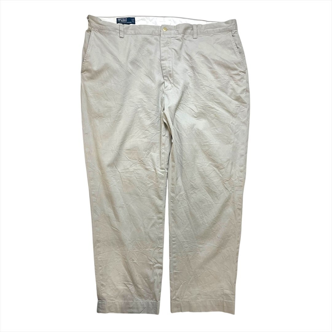 90s~00s ポロ ラルフローレン コットン ワイド パンツ ボトムス グレー POLO Ralph Lauren 古着 メンズ W42 L30 スーパーワイド ポロチノ拍卖