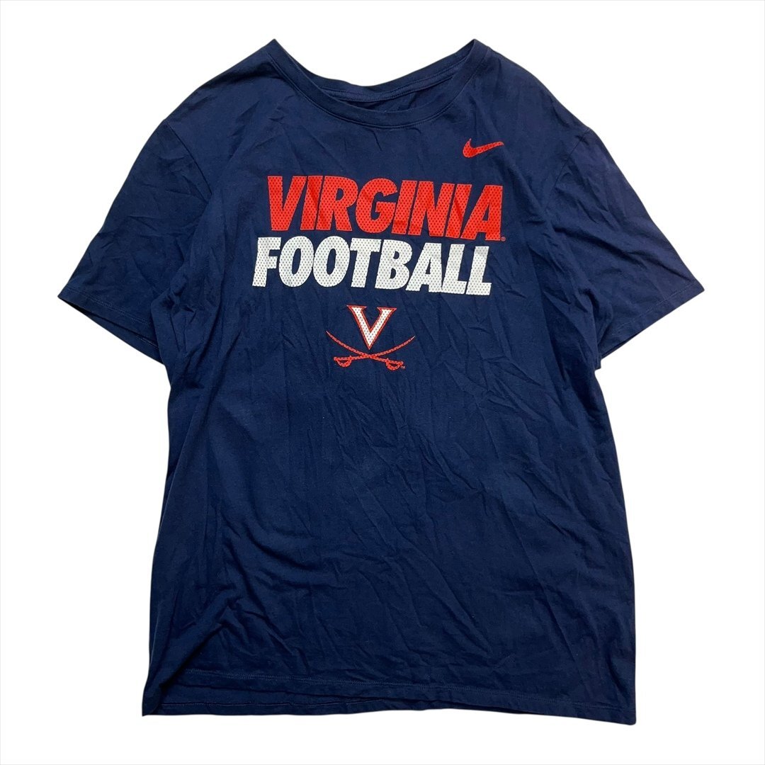 Vintage NIKE ナイキ VIRGINIA バージニア カレッジロゴ プリント Tシャツ 半袖 メンズ L ネイビー 古着 ビンテージ ヴィンテージ拍卖