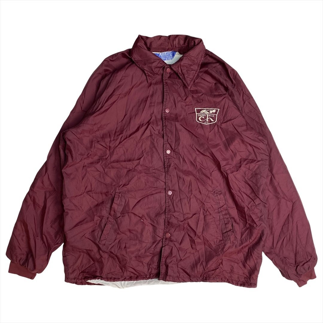 Vintage Rainbow Sportwear ナイロン コーチ ジャケット メンズ XL ワインレッド 古着 ウィンド ウインド ブレーカー ヴィンテージ拍卖