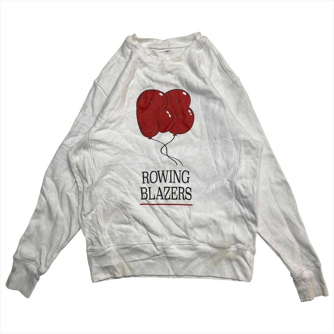 Vintage リバースウィーブタイプ Rowing Blazers ロゴ スウェット トレーナー メンズ M ホワイト 古着 スエット ビンテージ ヴィンテージ拍卖
