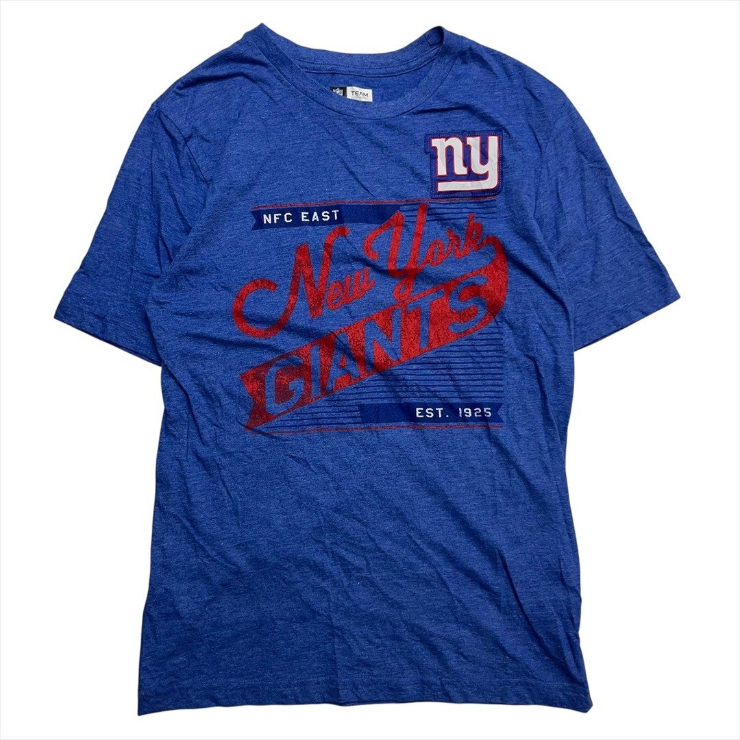 Vintage NFL ニューヨーク ジャイアンツ Tシャツ 半袖 メンズ M ブルー 古着 ロゴ プリント クルーネック ビンテージ ヴィンテージ拍卖