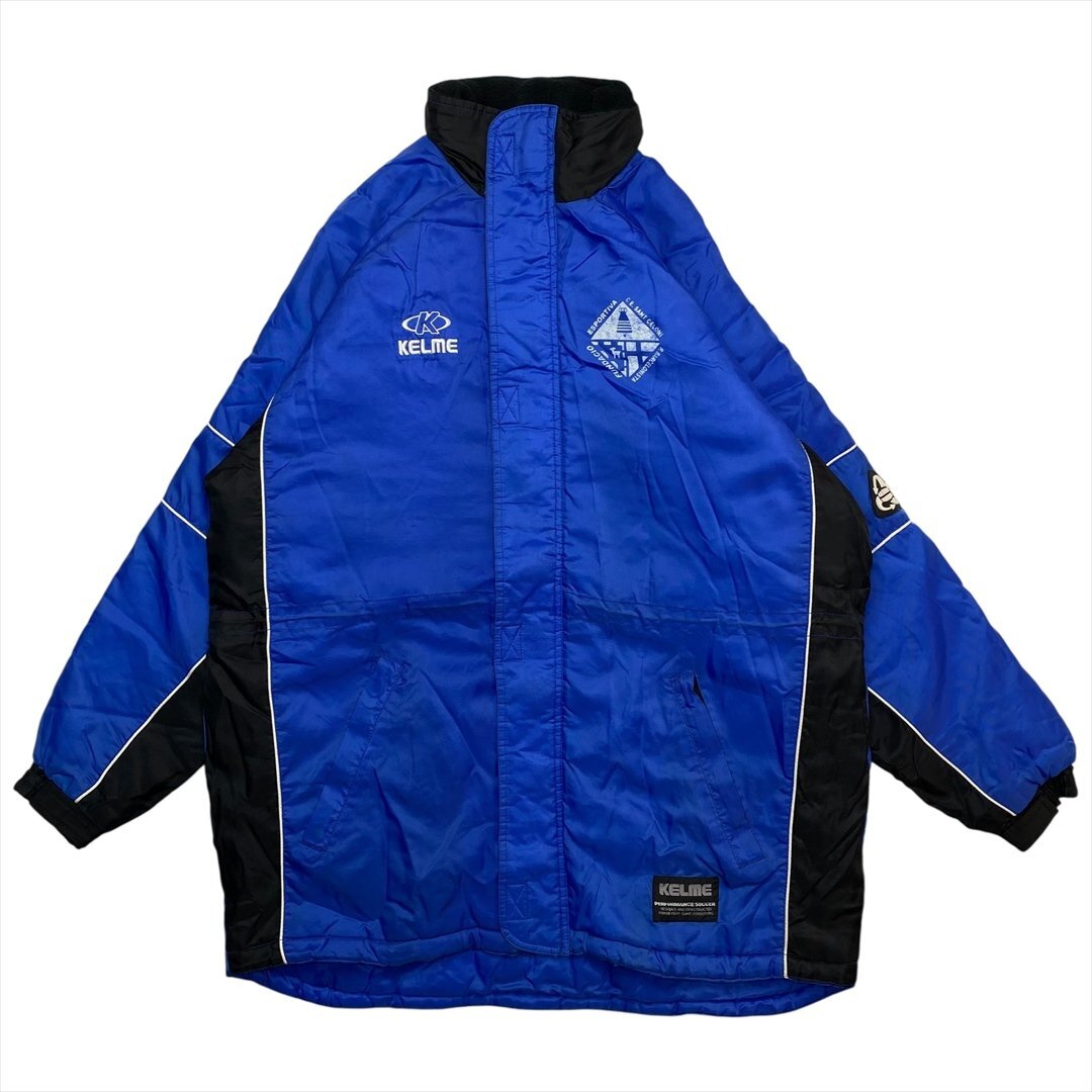 Vintage KELME ナイロン ベンチ ジャケット メンズ S ブルー 古着 ウィンド ウインド ブレーカー コート サッカー ビンテージ ヴィンテージ拍卖