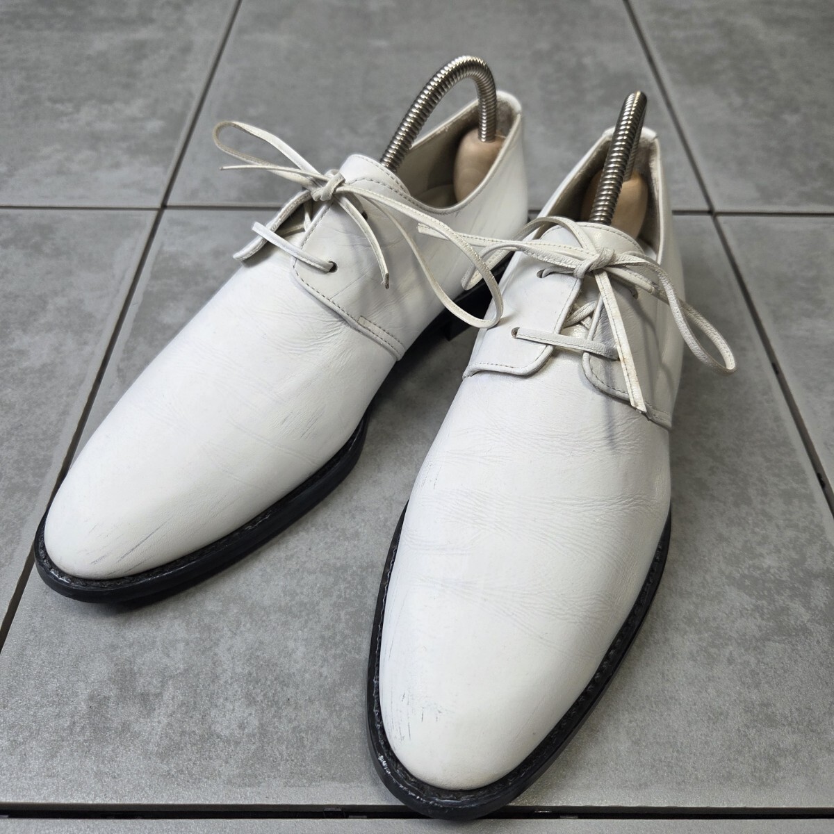 Rare tricot COMME des GARCONS white leather shoes トリコ コムデギャルソン ホワイト 白 レザーシューズ 靴 japanese label archive Y2K拍卖