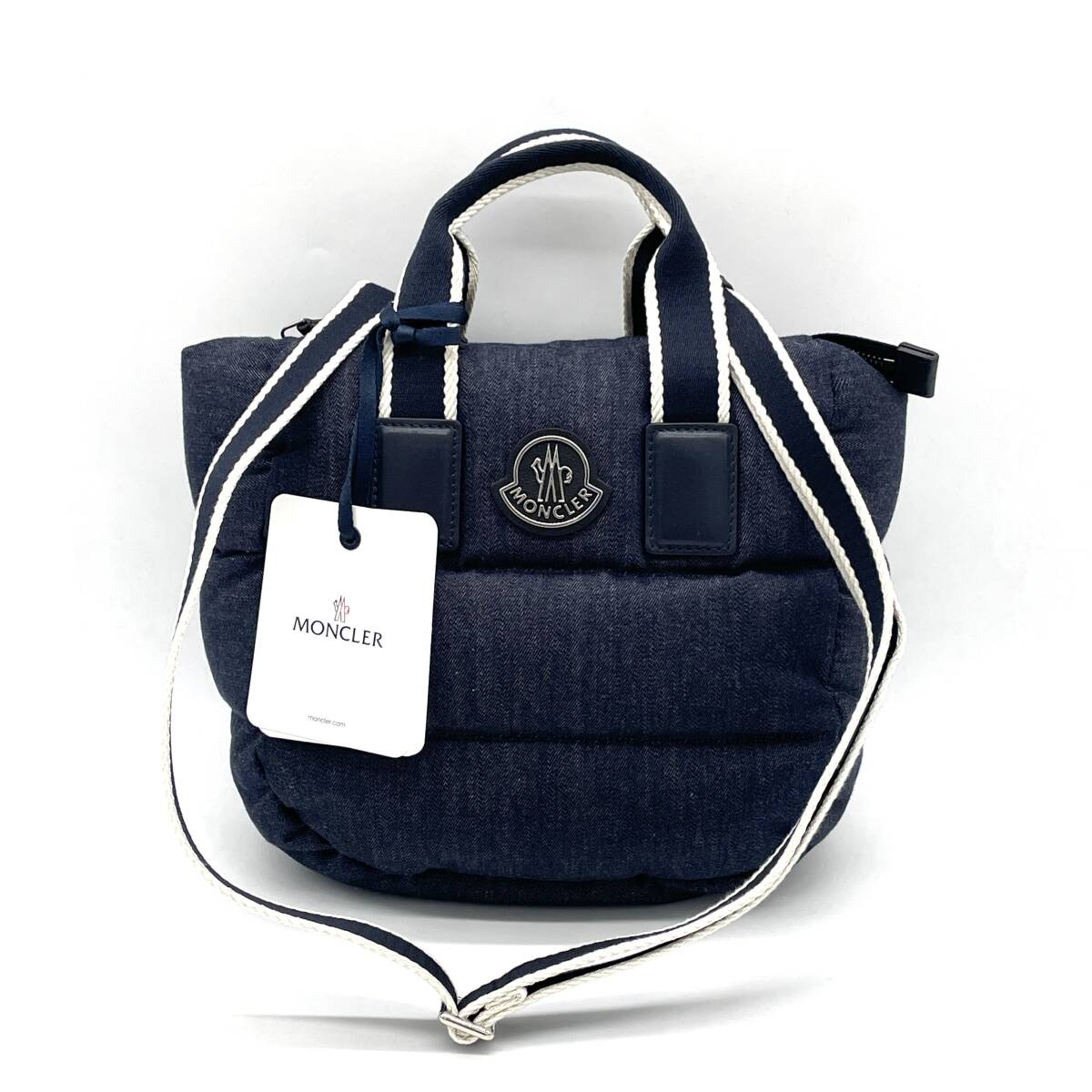 新品同様 MONCLER モンクレール デニム MINI CARADOC ミニ カラドック ショルダー ハンドバッグ レディース 拍卖