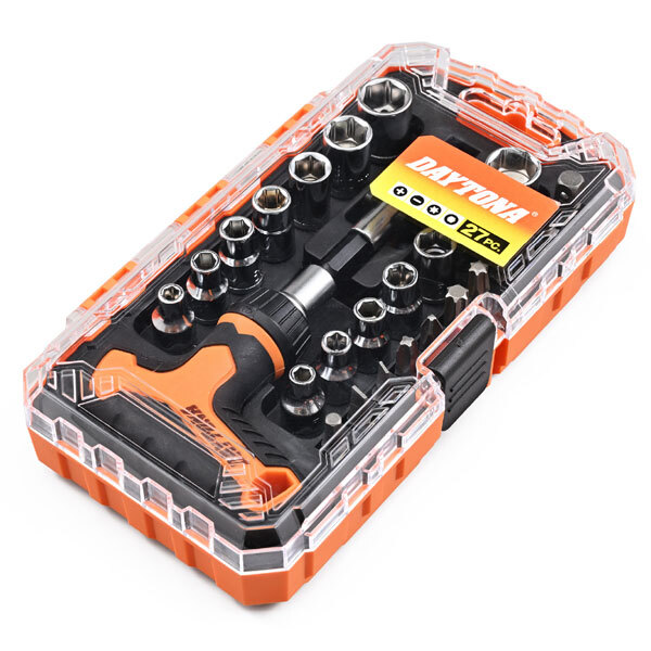 デイトナ DAYTONA ミニツールセット 27ピース(ラチェットT型ハンドル付) インチ&ミリサイズ 61365拍卖