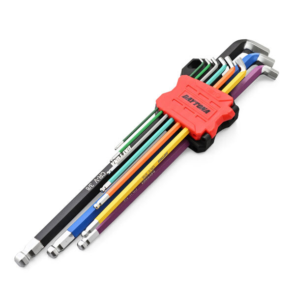 デイトナ DAYTONA マルチカラー 六角レンチセット ボールポイント 9本セット ショート インチサイズ 61386拍卖