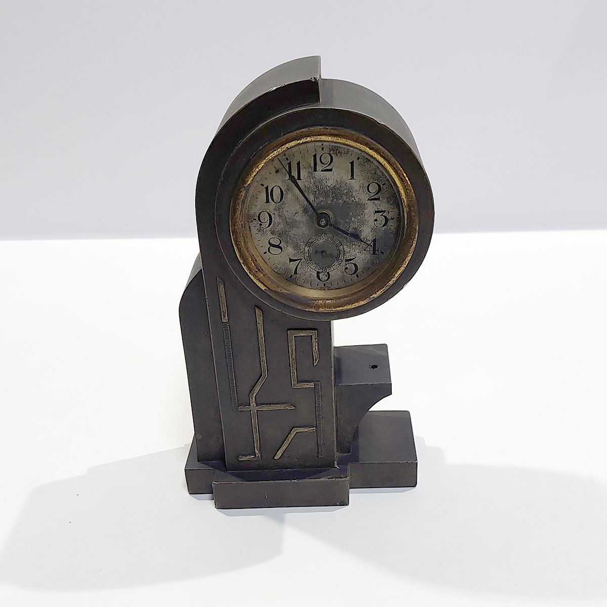 レトロ アンティーク 置時計 TOYO 東洋時計 ゼンマイ 時計 不動 ジャンク ya2718拍卖