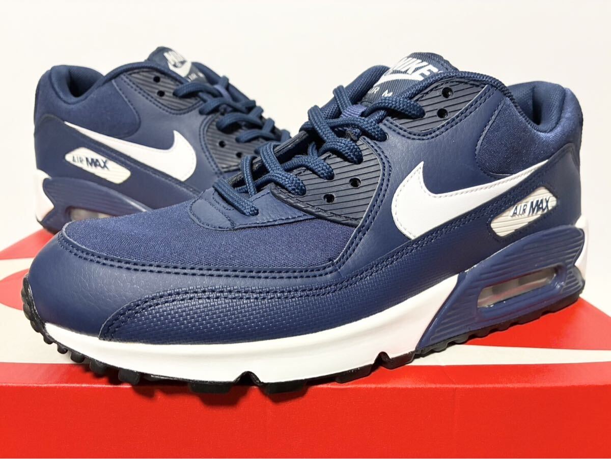 2017 国内新品 NIKE WMNS AIR MAX 90 NAVY WHITE BLACK ナイキ ウィメンズ エア マックス ネイビー ホワイト ブラック 26cm US9 325213-418拍卖