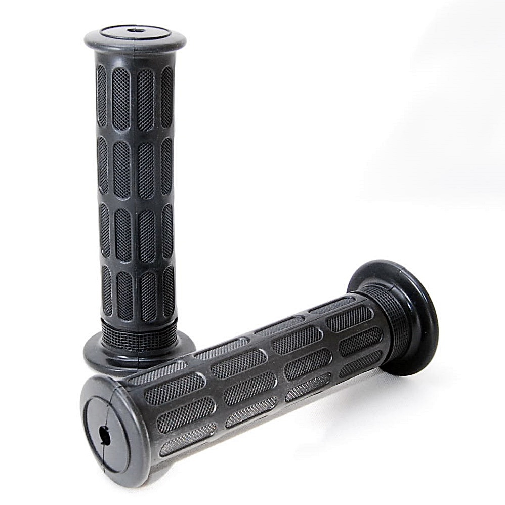 【送料一律180円】 非貫通式 スタンダードハンドルグリップ 130mm 22.2径用 ブラック バイク カスタム ラバーグリップ 原付 スクーター 黒拍卖
