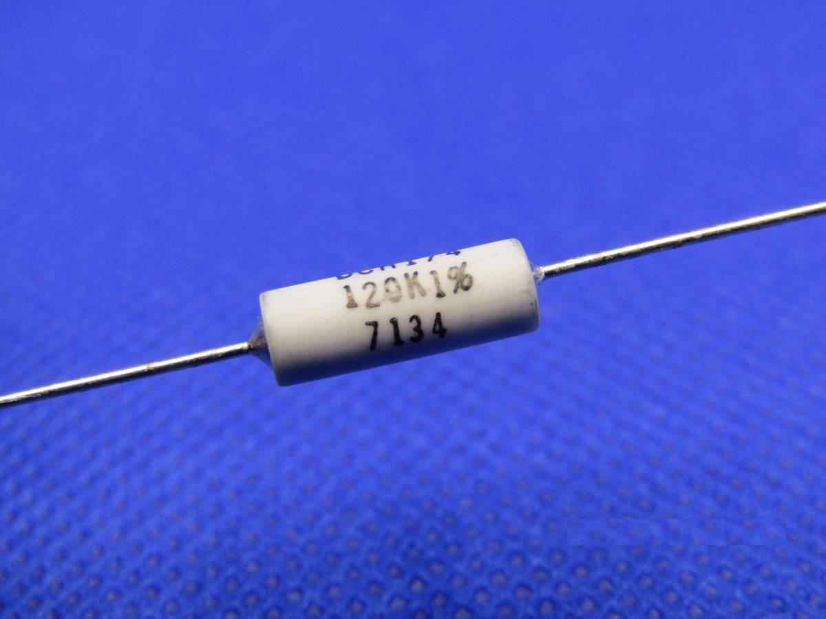 ★★採算度外視★生産終了品 米国軍規格 DALE 120KΩ±1% 0.25W(民生規格:0.5W)セラミックケースM.F抵抗 NOS(長期保管未使用) 2本★★★拍卖