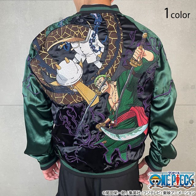 絡繰魂×ONE PIECE 決戦リバーシブルスカジャン「ゾロVSカク」◆絡繰魂 ブラック XLサイズ 絡繰魂 253006 和柄 ワンピース 刺繍拍卖