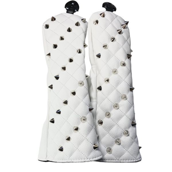 リベット付き ゴルフヘッドカバー フェアウェイウッド用2個セットホワイト拍卖