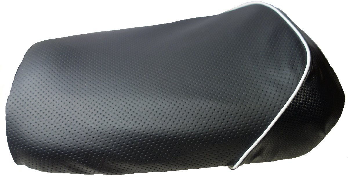 ホンダ ズーマー(ZOOMER)AF58 国産厚手合皮素材カスタムシートカバー 被せるだけの口ゴム式 ディンプルブラック/カーボン (ホワイトP)拍卖