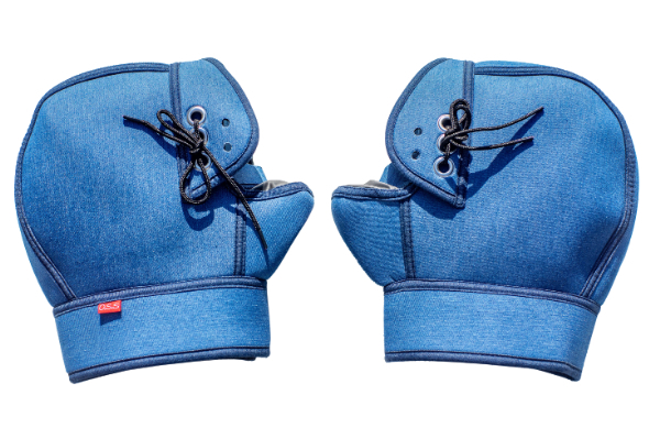 INFIMO■デニムタイプ ネオプレーン バイク用ハンドルカバー 防水・防寒仕様 ツートンブルーモデル拍卖