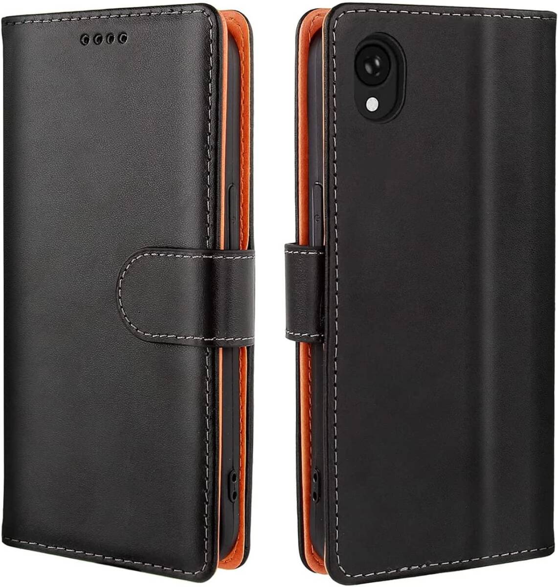 GalaxyA22ケース 手帳型 SC-56B フェイクレザー 耐衝撃 耐摩擦 全面保護 マグネット式 カード収納 スタンド機能 手触り良い ブラックay307拍卖