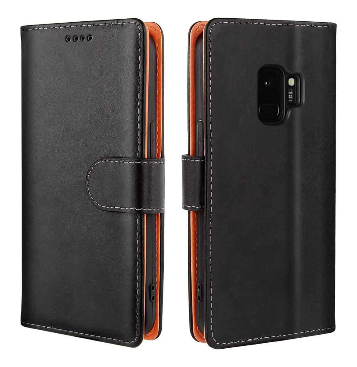 GalaxyS9ケース 手帳型 ギャラクシー マグネット式 カード収納 スタンド機能 手触りが良い フェイクレザー 耐衝撃 ブラック ay314拍卖