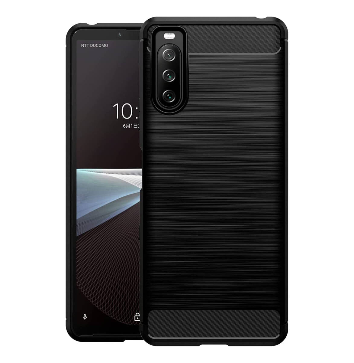 Xperia 10 IIIケース SO-52B SOG04 カバー 指紋防止 ソフト 滑り止め 10 iii /10iii lite 防御系のケース 黒背面 ブラック ay383拍卖