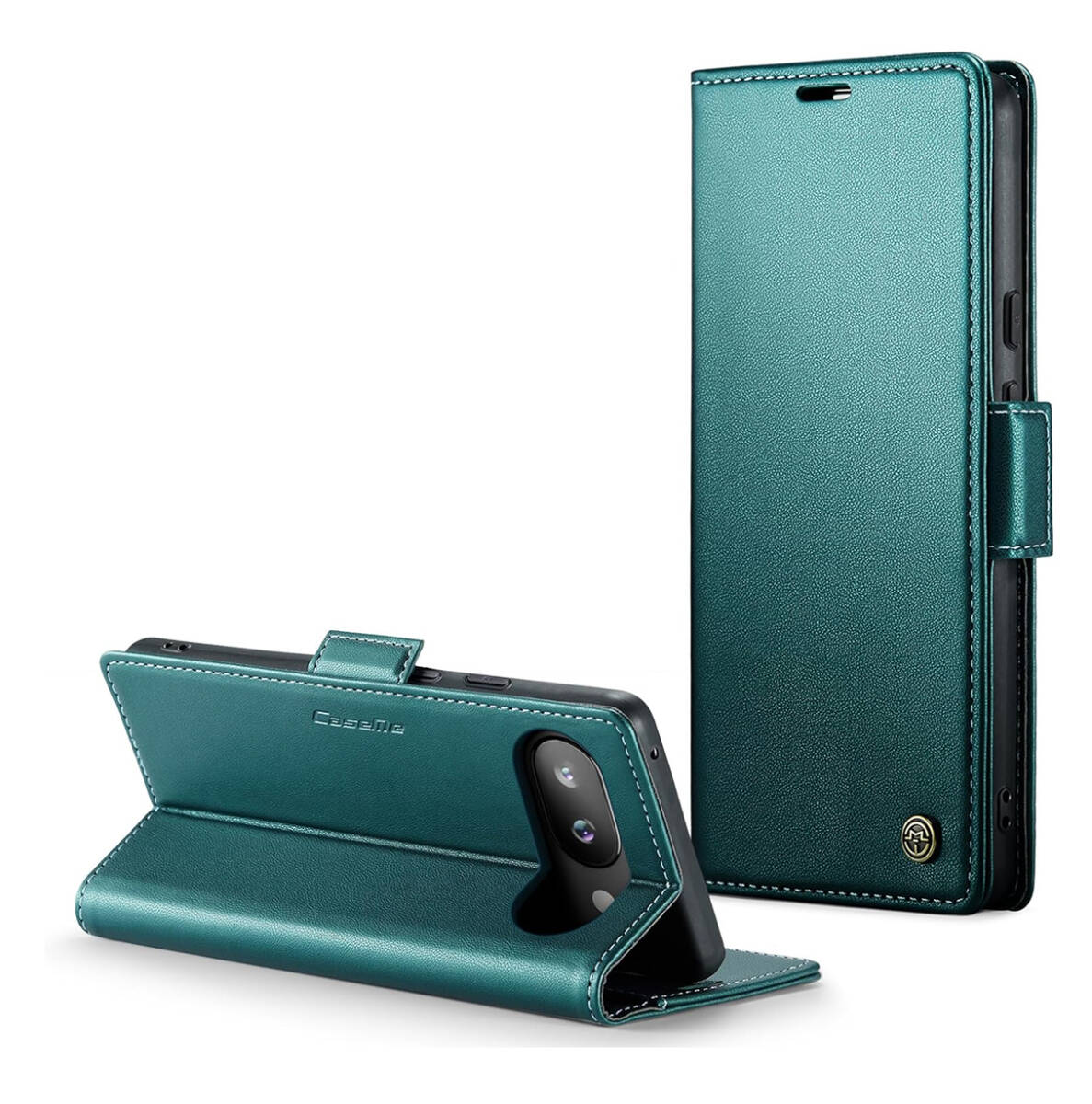 Google Pixel 9a ケース 手帳型 カードポケット付き 耐衝撃 全面保護 スタンド機能 ストラップホール付き マグネット式 グリーン ay66拍卖