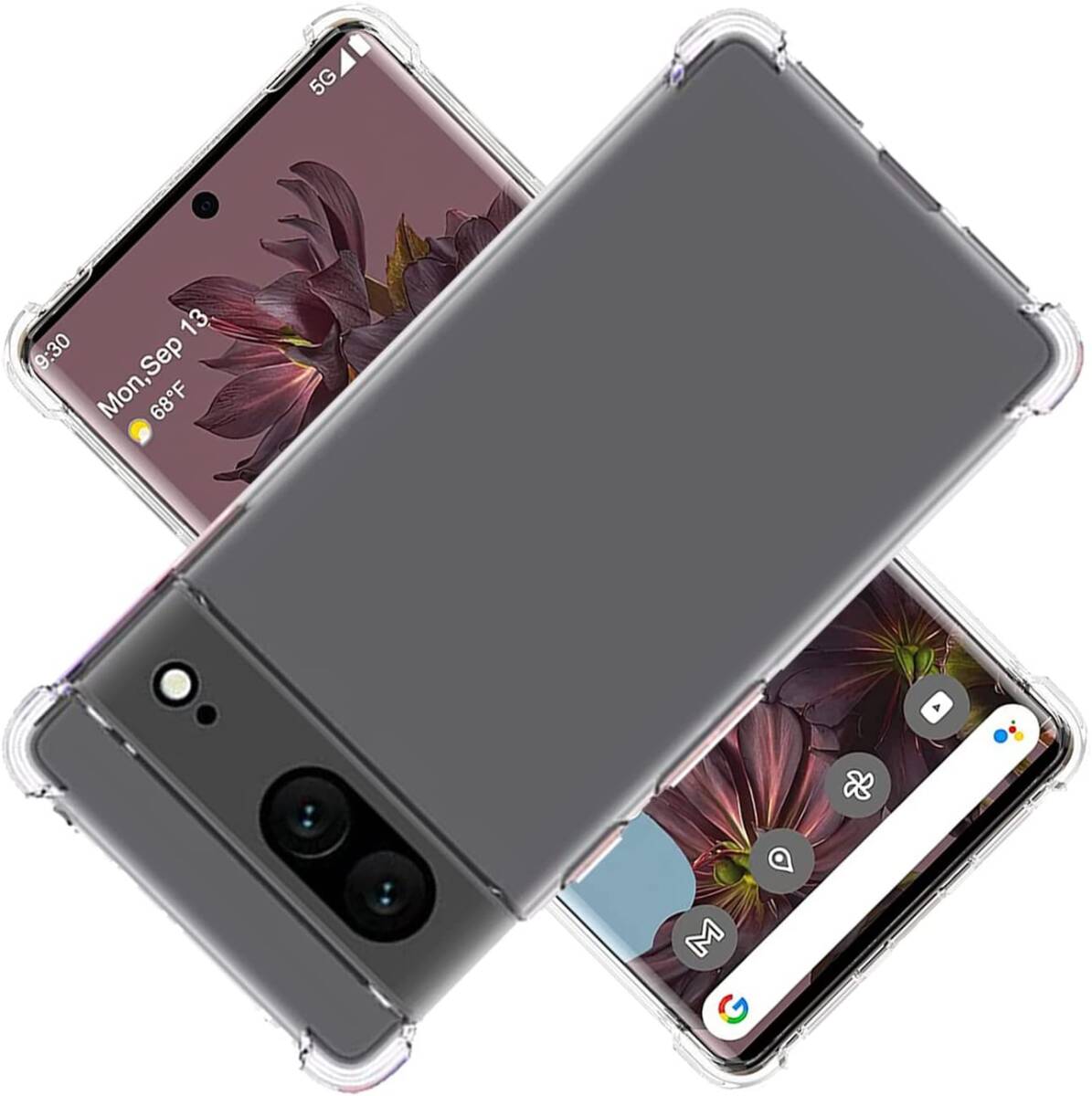 Google Pixel7ケース シェル スマホ保護カバー 光沢感 落下防止 衝撃吸収 ソフト 背面 TPU+ポリカーボネート クリアay377拍卖