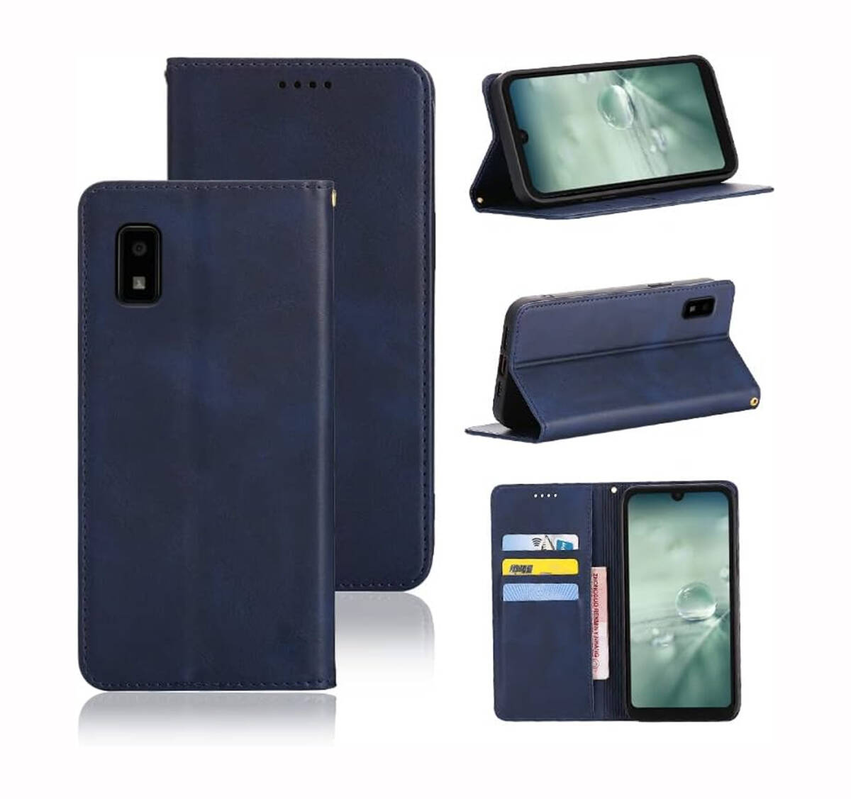 AQUOS wish SHG06 / SH-M20 / A104SH / wish2 SH-51C ケース 手帳型 PUレザー TPU スタンド機能 マグネット 深い青 ay210拍卖