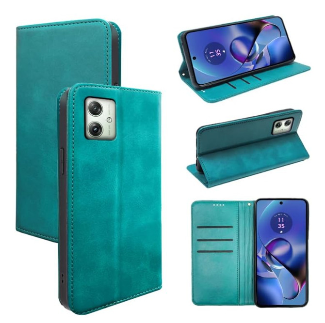 moto g64 5G / g64Y 5G ケース 手帳型 スマホケース PUレザー カード収納 耐衝撃 マグネット スタンド機能付き グリーン ay216拍卖
