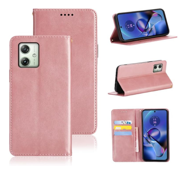 moto g64 5G / g64Y 5G ケース 手帳型 スマホケース PUレザー カード収納 耐衝撃 マグネット スタンド機能付き ライトローズゴールド ay219拍卖