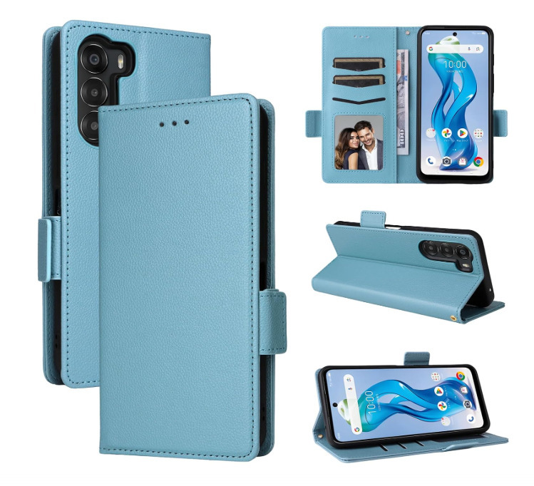 Nubia S 5G A403ZT ケース 手帳型 手帳型 カードポケット 合皮レザー スタンド機能 ストラップホール マグネット ライトブルー ay77拍卖