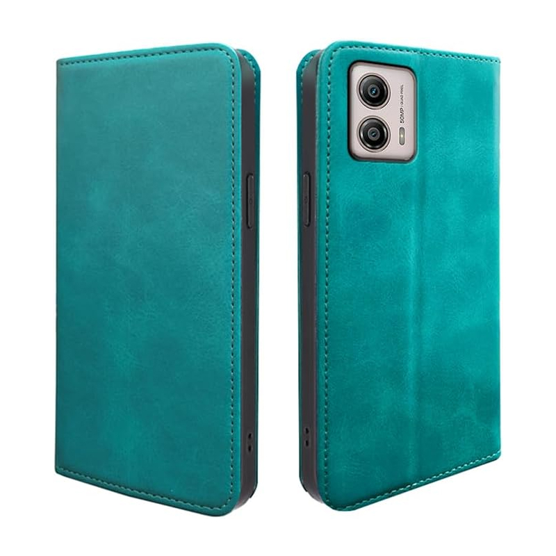 moto g53J5G/moto g53y5G/moto G535G ケース 手帳型 PUレザー カード収納 耐衝撃 マグネット グリーン ay144拍卖