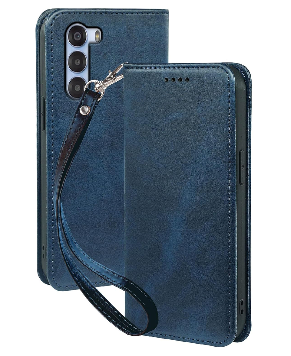 Nubia S 5G ケース 手帳型 職人仕様 スタンド機能付き 360度保護 カード収納 PUレザー 多機能 ベルトループ付 ブルー ay12拍卖